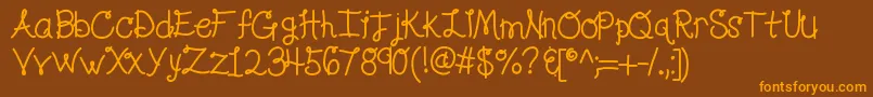 Kblolalovesme Font – Orange Fonts on Brown Background