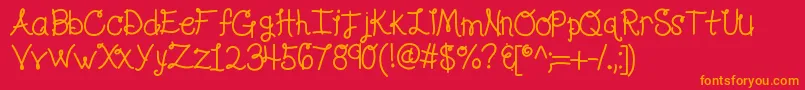 Kblolalovesme Font – Orange Fonts on Red Background
