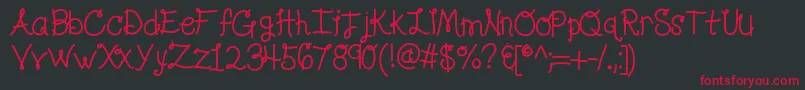 フォントKblolalovesme – 黒い背景に赤い文字