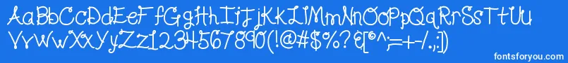 Kblolalovesme Font – White Fonts on Blue Background