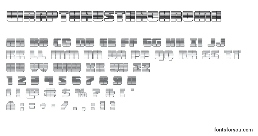 Warpthrusterchrome-fontti – aakkoset, numerot, erikoismerkit