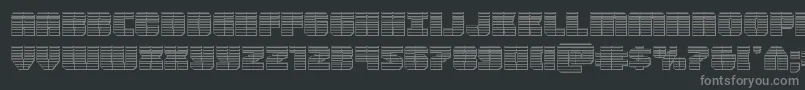 Fonte Warpthrusterchrome – fontes cinzas em um fundo preto