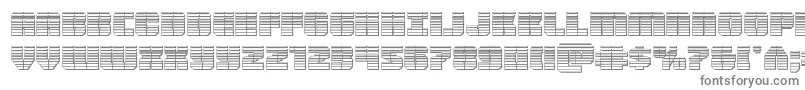 フォントWarpthrusterchrome – 白い背景に灰色の文字