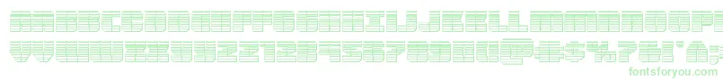 Warpthrusterchrome-Schriftart – Grüne Schriften auf weißem Hintergrund