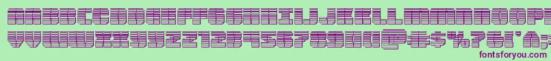 Warpthrusterchrome Font – Purple Fonts on Green Background