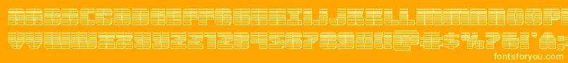 Warpthrusterchrome Font – Yellow Fonts on Orange Background