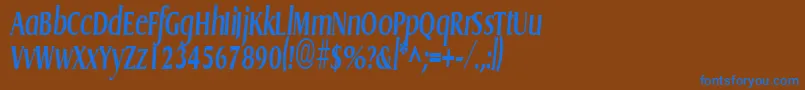 フォントGriffoncondensedBoldItalic – 茶色の背景に青い文字