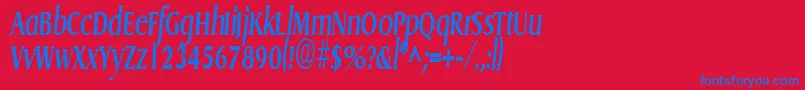 GriffoncondensedBoldItalic Font – Blue Fonts on Red Background