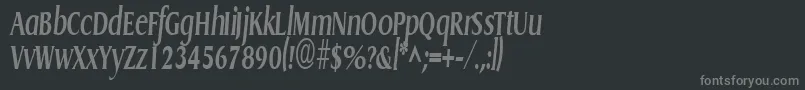 Fonte GriffoncondensedBoldItalic – fontes cinzas em um fundo preto