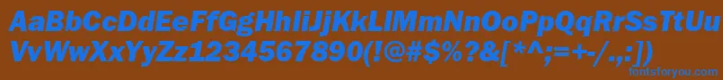 ItcfranklingothicstdHvyit Font – Blue Fonts on Brown Background