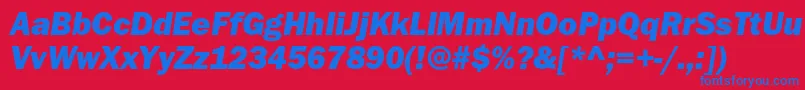 ItcfranklingothicstdHvyit Font – Blue Fonts on Red Background