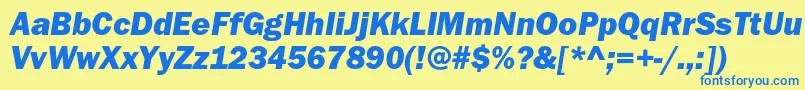 ItcfranklingothicstdHvyit Font – Blue Fonts on Yellow Background