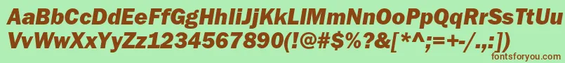 ItcfranklingothicstdHvyit Font – Brown Fonts on Green Background