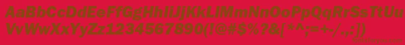 ItcfranklingothicstdHvyit Font – Brown Fonts on Red Background