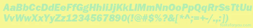 ItcfranklingothicstdHvyit Font – Green Fonts on Yellow Background