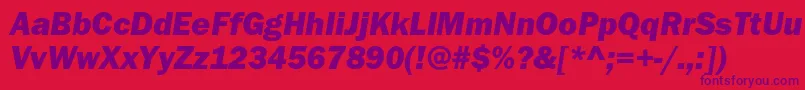 ItcfranklingothicstdHvyit Font – Purple Fonts on Red Background