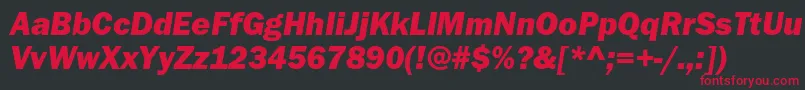 ItcfranklingothicstdHvyit Font – Red Fonts on Black Background