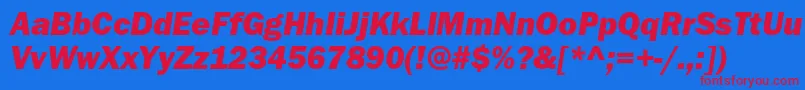 ItcfranklingothicstdHvyit Font – Red Fonts on Blue Background