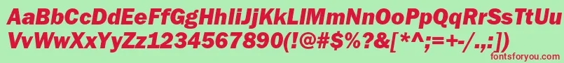 ItcfranklingothicstdHvyit Font – Red Fonts on Green Background