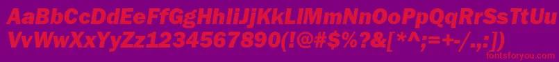 ItcfranklingothicstdHvyit Font – Red Fonts on Purple Background