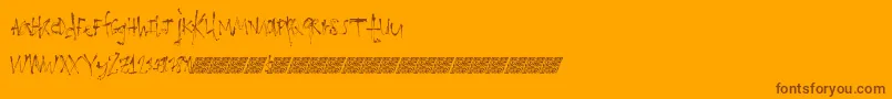 Loathingfear-Schriftart – Braune Schriften auf orangefarbenem Hintergrund