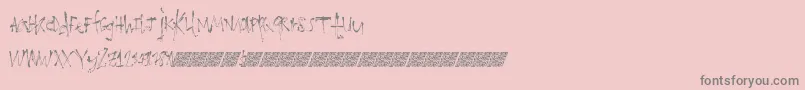 フォントLoathingfear – ピンクの背景に灰色の文字