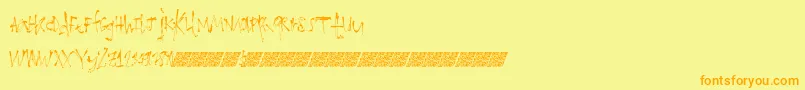 Fonte Loathingfear – fontes laranjas em um fundo amarelo