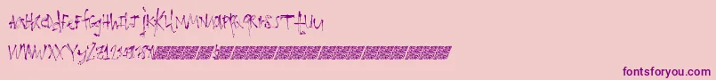 Loathingfear-Schriftart – Violette Schriften auf rosa Hintergrund