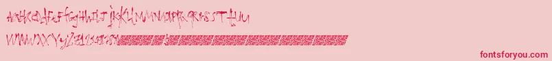 フォントLoathingfear – ピンクの背景に赤い文字