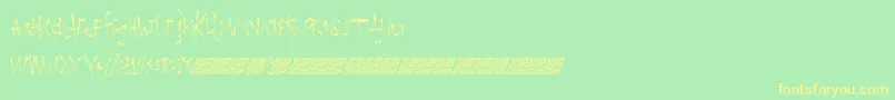 Fonte Loathingfear – fontes amarelas em um fundo verde