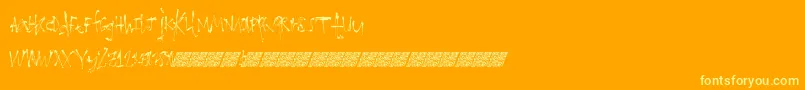Loathingfear Font – Yellow Fonts on Orange Background