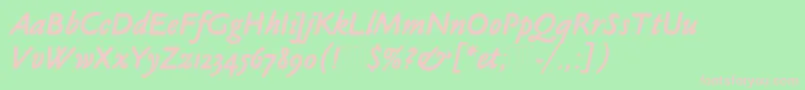 ClaudeSansBoldItalicPlain Font – Pink Fonts on Green Background