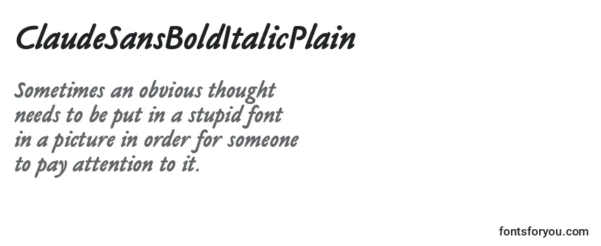 ClaudeSansBoldItalicPlain-fontti