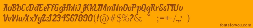 Pletakrutuk Font – Brown Fonts on Orange Background