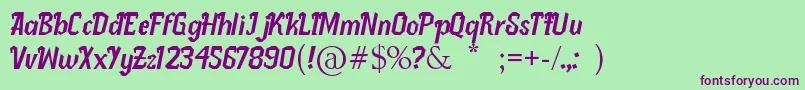 Pletakrutuk Font – Purple Fonts on Green Background