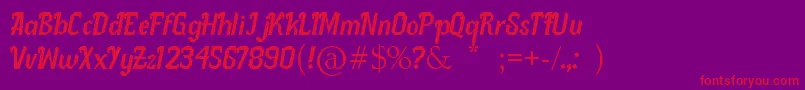 Pletakrutuk Font – Red Fonts on Purple Background