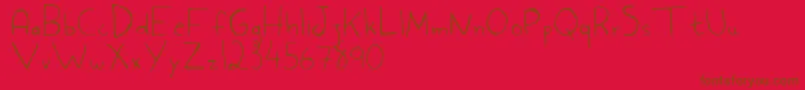 Aspargoフォントについての詳細 フォントAspargo – 赤い背景に茶色の文字