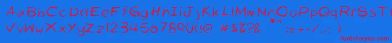 Alphahate Font – Red Fonts on Blue Background