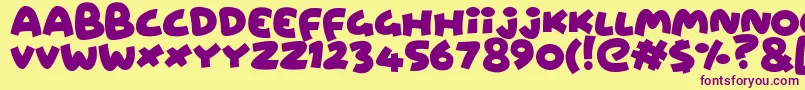 Wowsers Font – Purple Fonts on Yellow Background