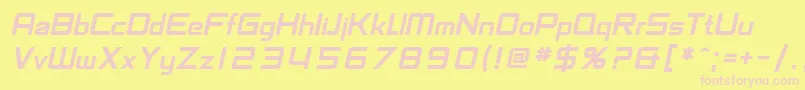 SfChaerilidaeBoldOblique Font – Pink Fonts on Yellow Background