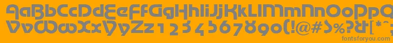 フォントWolfgang – オレンジの背景に灰色の文字