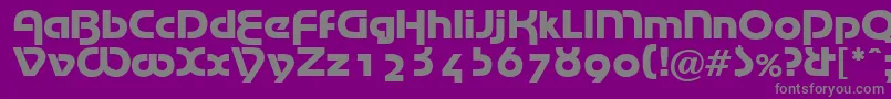 フォントWolfgang – 紫の背景に灰色の文字