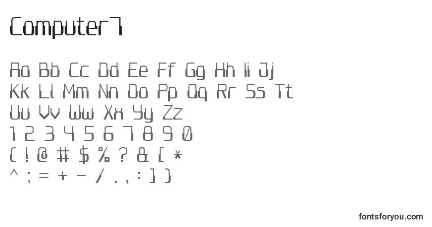 Шрифт Computer7 – алфавит, цифры, специальные символы