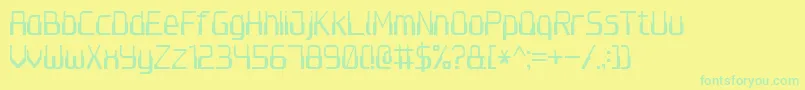 Computer7-Schriftart – Grüne Schriften auf gelbem Hintergrund