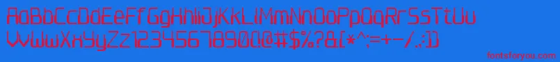 Computer7 Font – Red Fonts on Blue Background