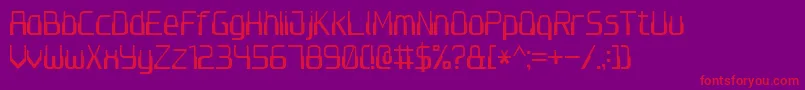 Computer7-Schriftart – Rote Schriften auf violettem Hintergrund