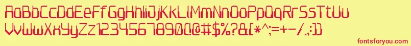 Computer7 Font – Red Fonts on Yellow Background