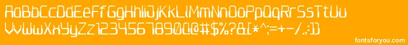 Computer7-Schriftart – Weiße Schriften auf orangefarbenem Hintergrund