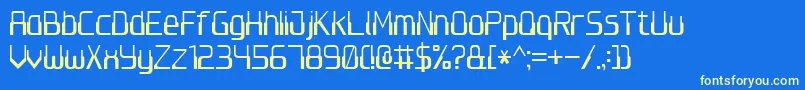 Computer7 Font – Yellow Fonts on Blue Background