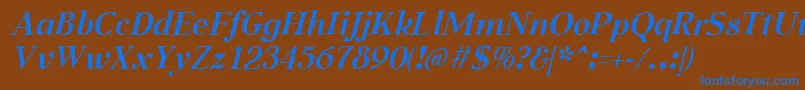 AabcedBoldItalic Font – Blue Fonts on Brown Background